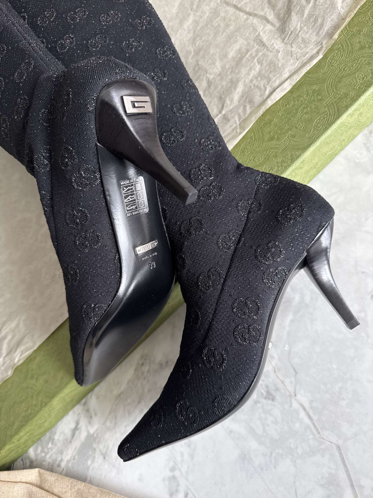 Gucci over knee stretch čižmy 39