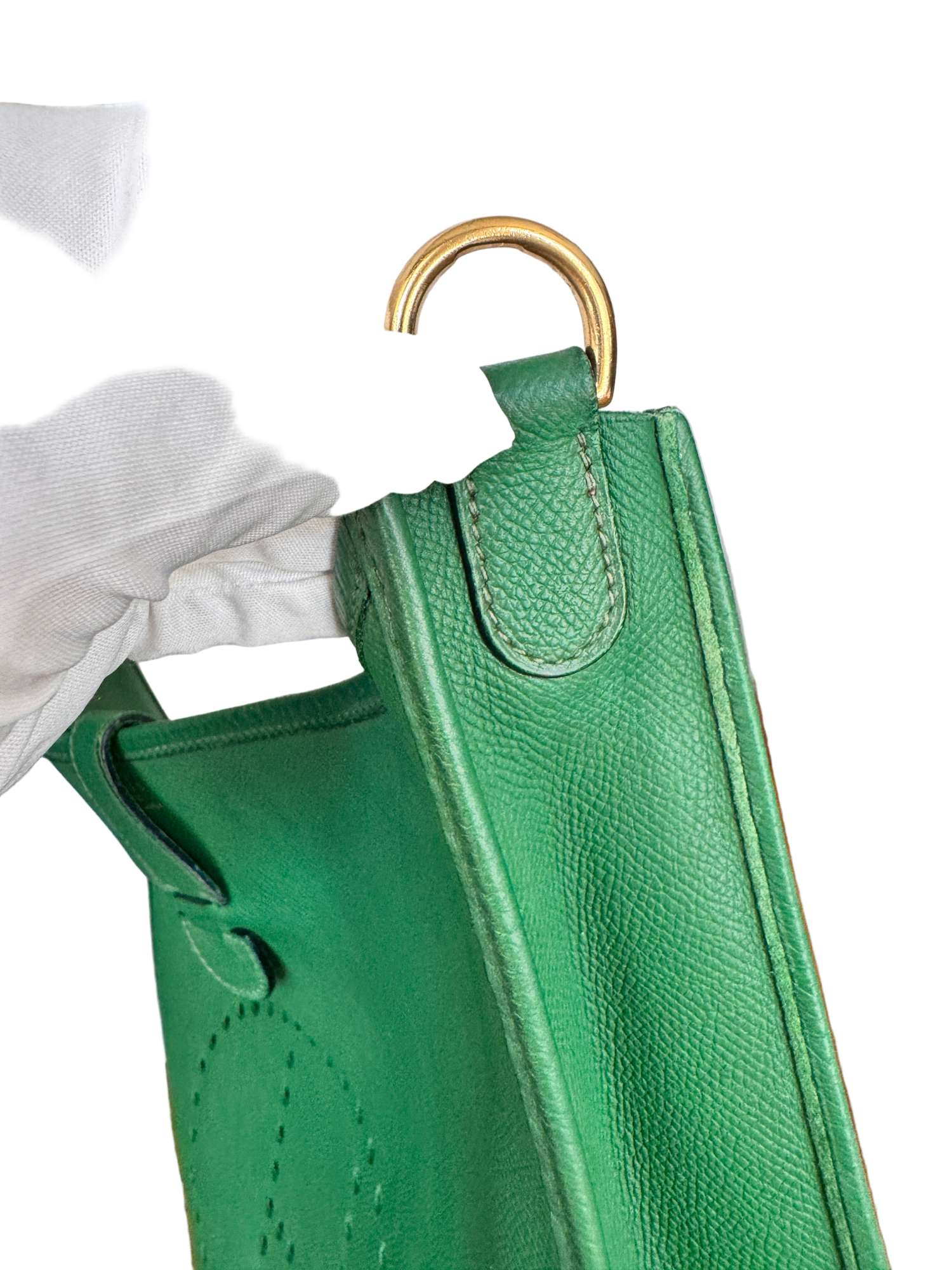 Hermès Evelyne GM Vintage kabelka – hráškovo zelená koža Courchevel