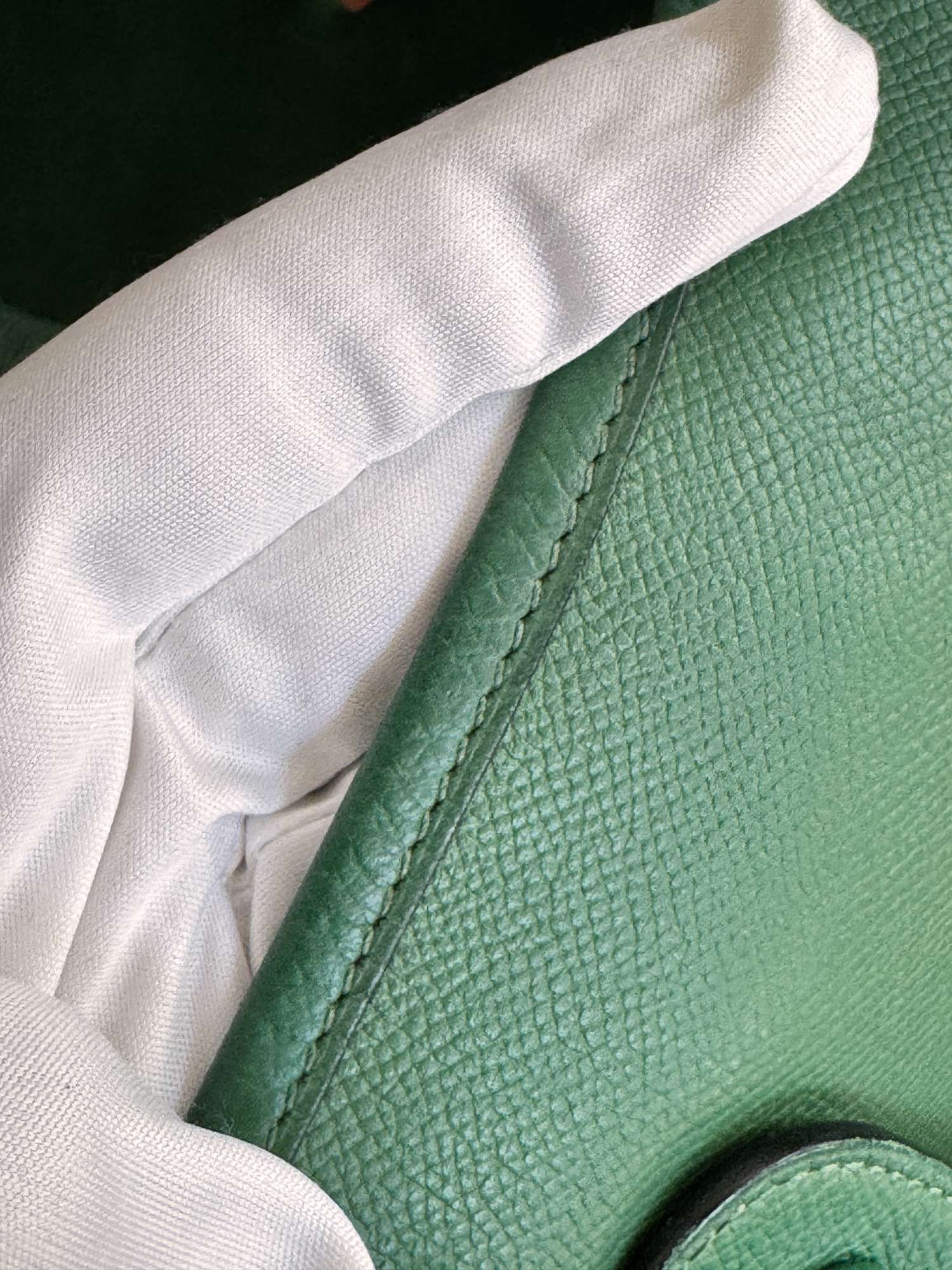 Hermès Evelyne GM Vintage kabelka – hráškovo zelená koža Courchevel