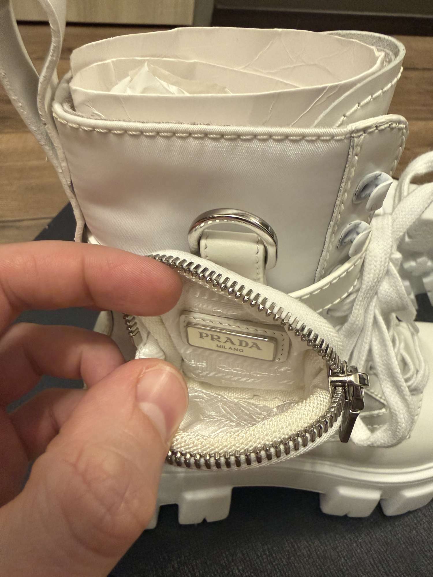 Prada monolith combat boots