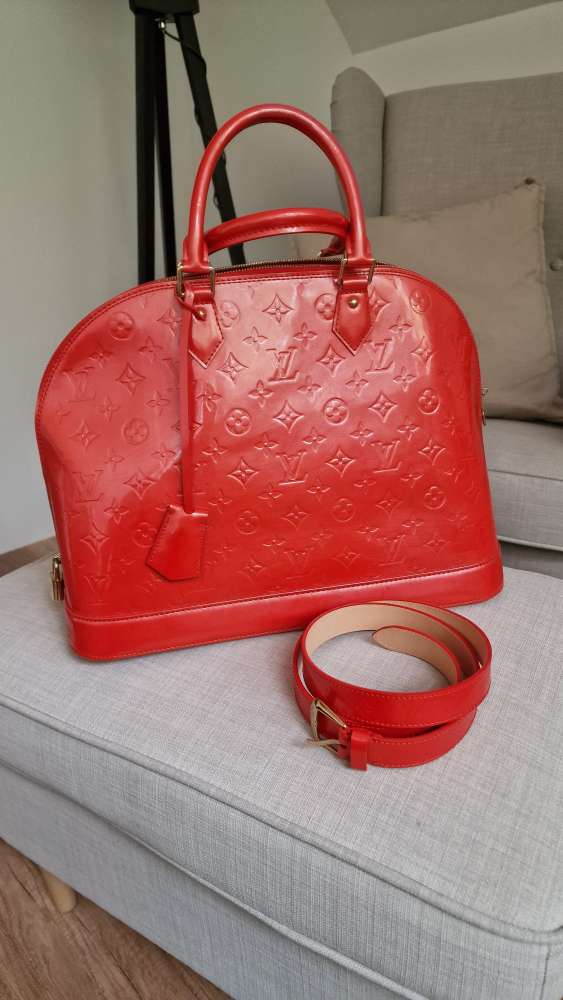 Louis Vuitton Orange sunset monogram vernis Alma GM bag s opaskom