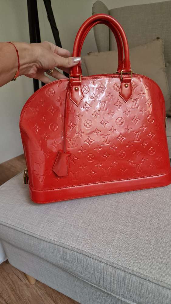 Louis Vuitton Orange sunset monogram vernis Alma GM bag s opaskom