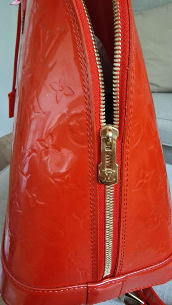 Louis Vuitton Orange sunset monogram vernis Alma GM bag s opaskom