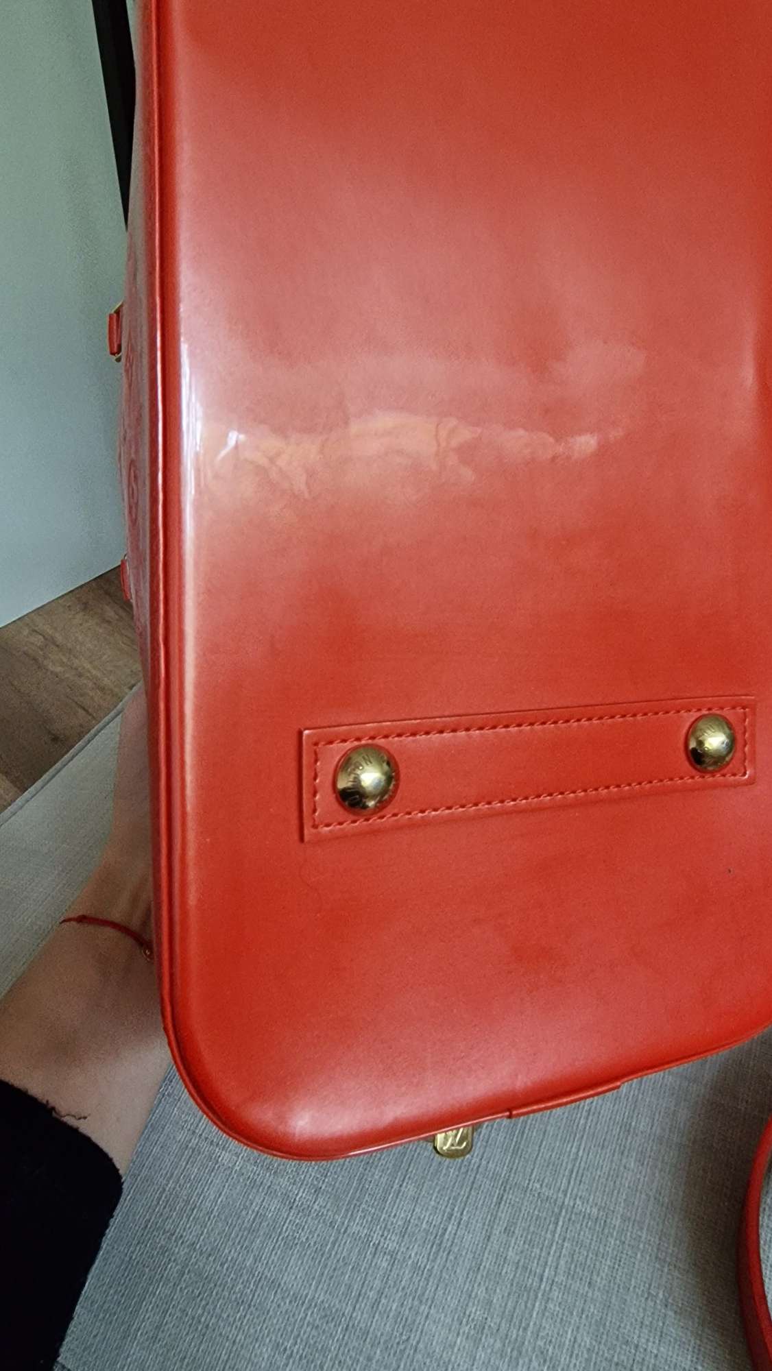 Louis Vuitton Orange sunset monogram vernis Alma GM bag s opaskom