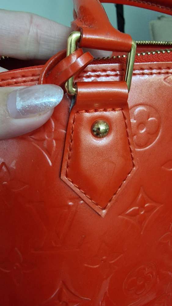 Louis Vuitton Orange sunset monogram vernis Alma GM bag s opaskom