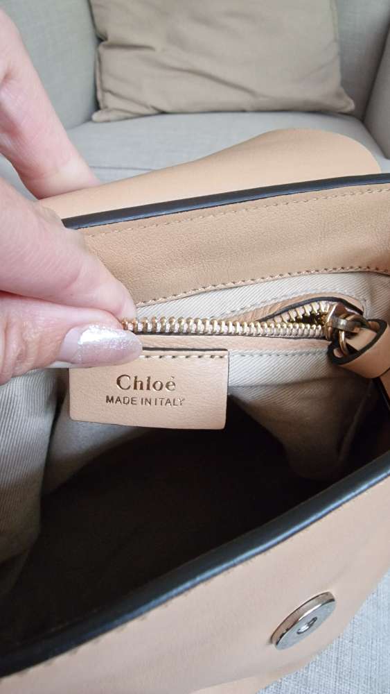 Chloe Faye small Calfskin & suede Backpack beige