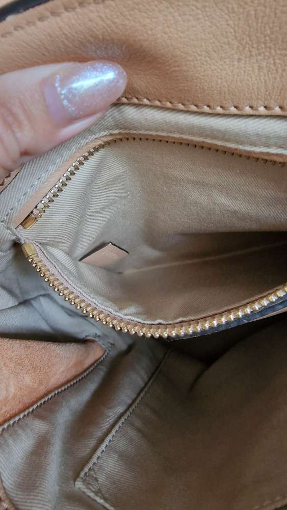 Chloe Faye small Calfskin & suede Backpack beige