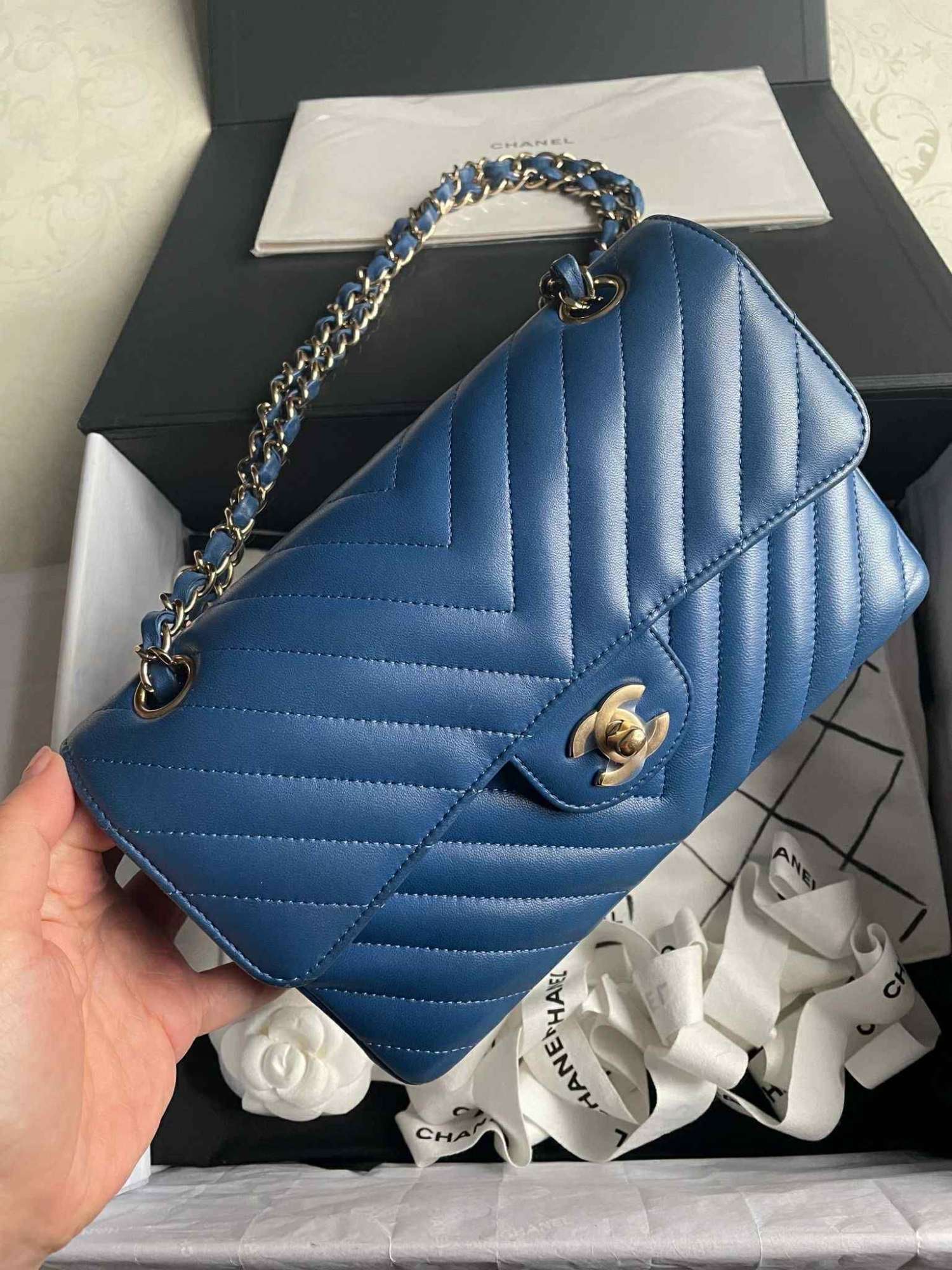 Chanel Classic small Flap blue