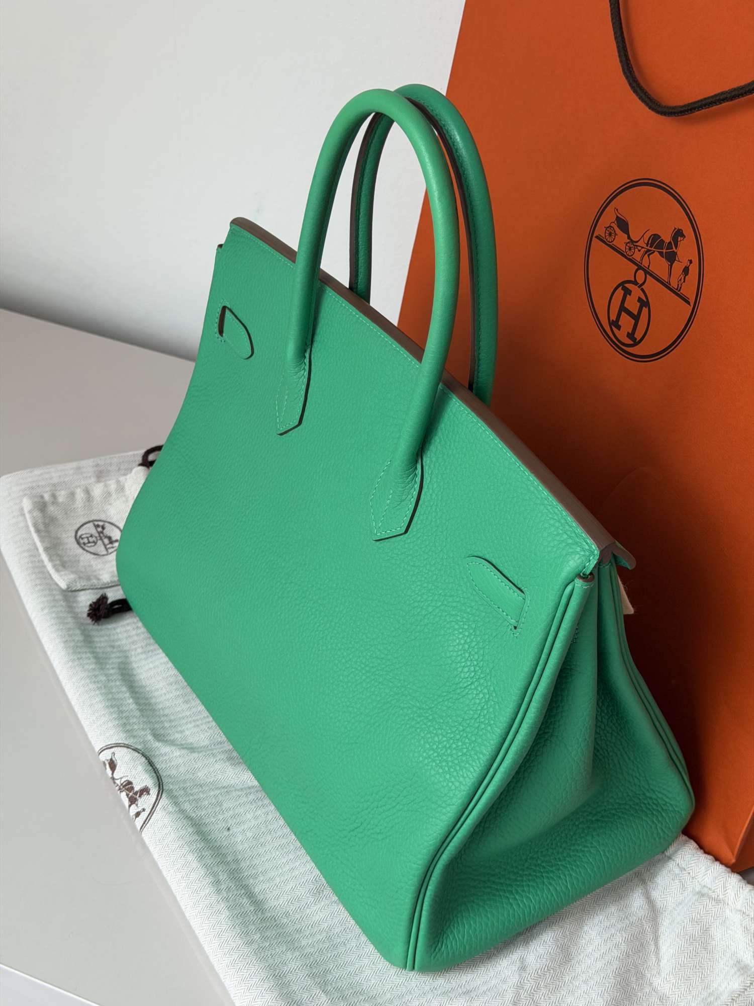 Hermes Birkin 35 Togo, PHW, Menthe color