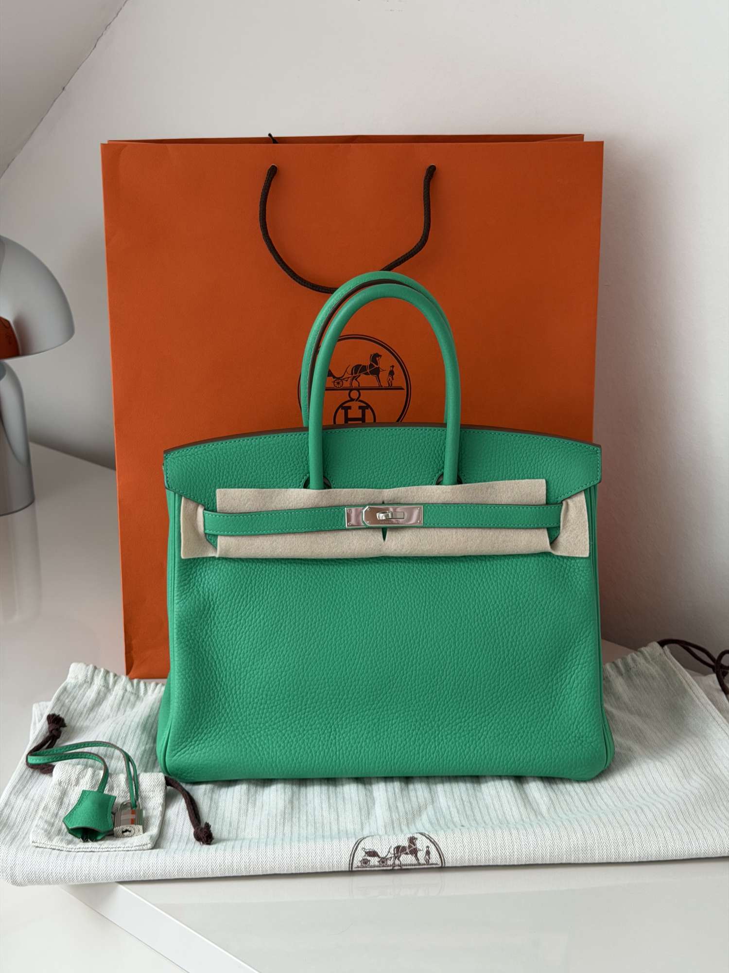 Hermes Birkin 35 Togo, PHW, Menthe color