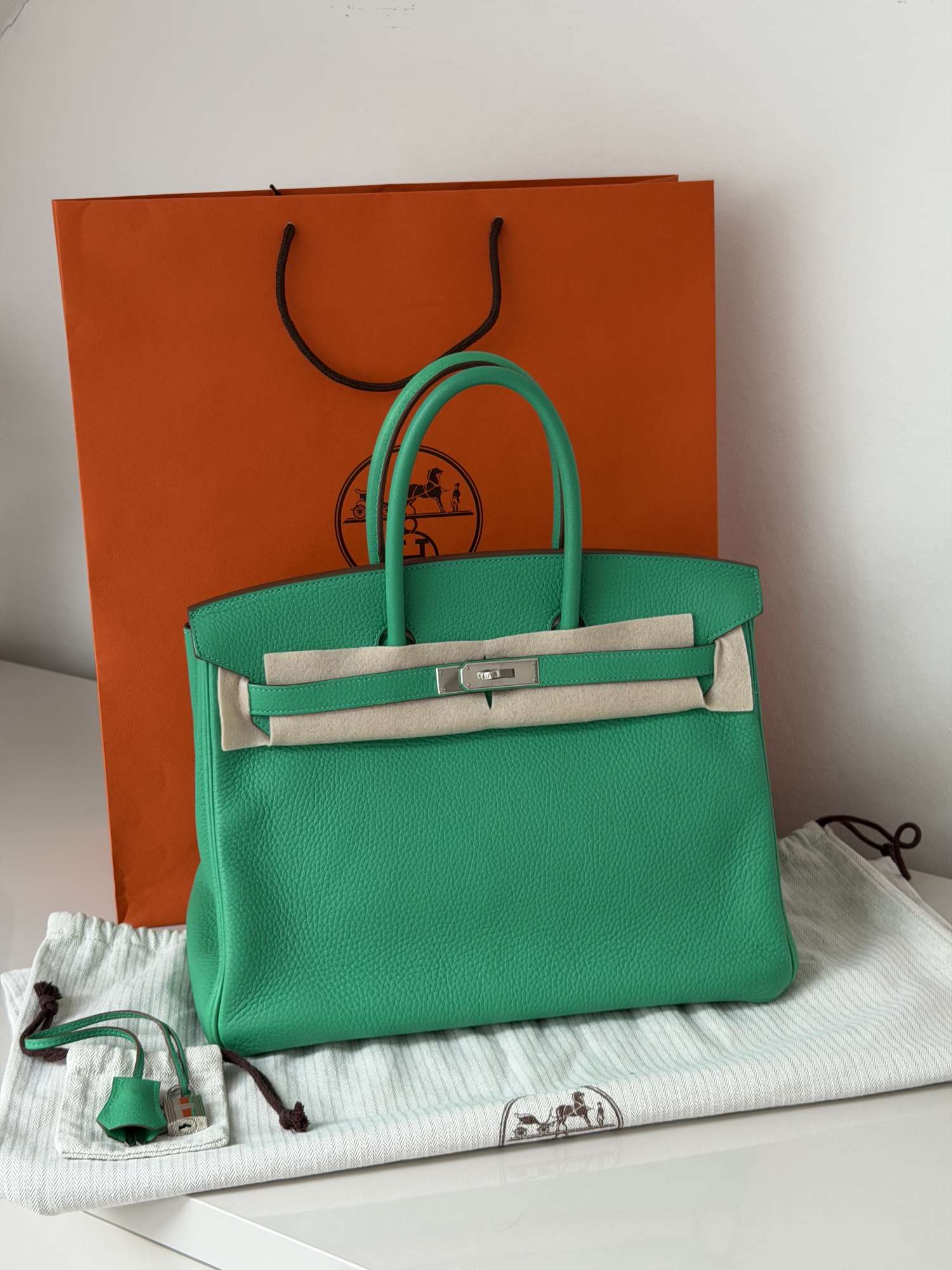 Hermes Birkin 35 Togo, PHW, Menthe color