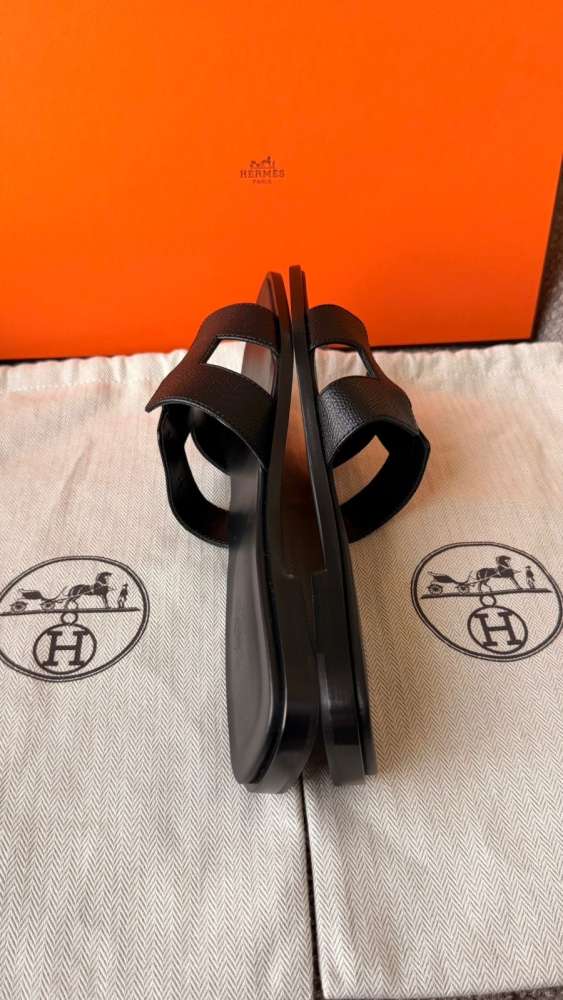 Nové papuče Hermes Oran Epsom kožené 40