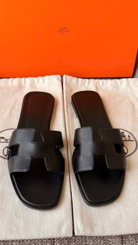 Nové papuče Hermes Oran Epsom kožené 40