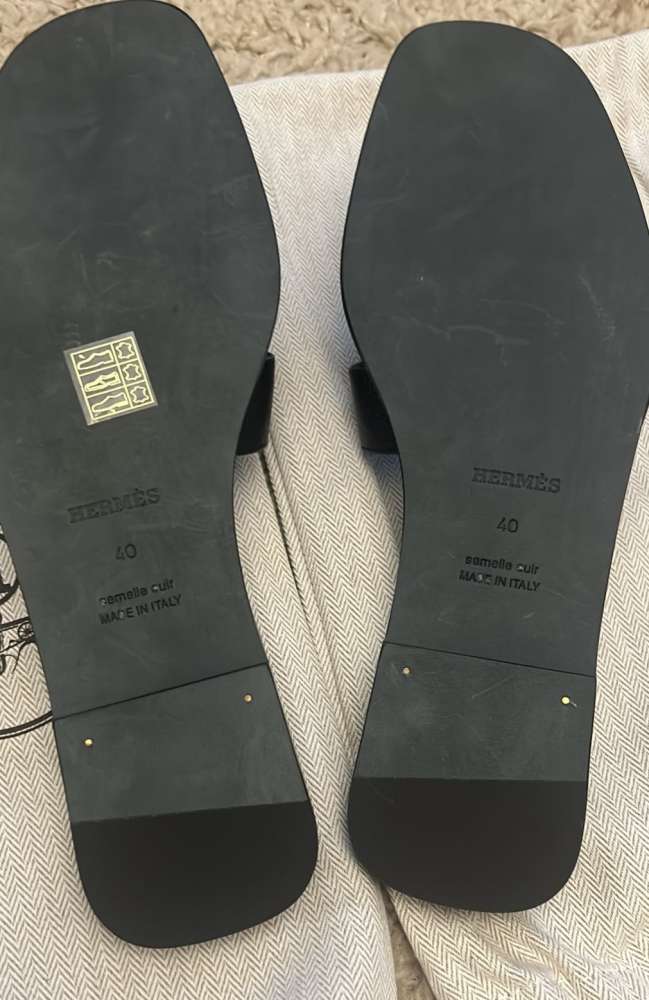 Nové papuče Hermes Oran Epsom kožené 40