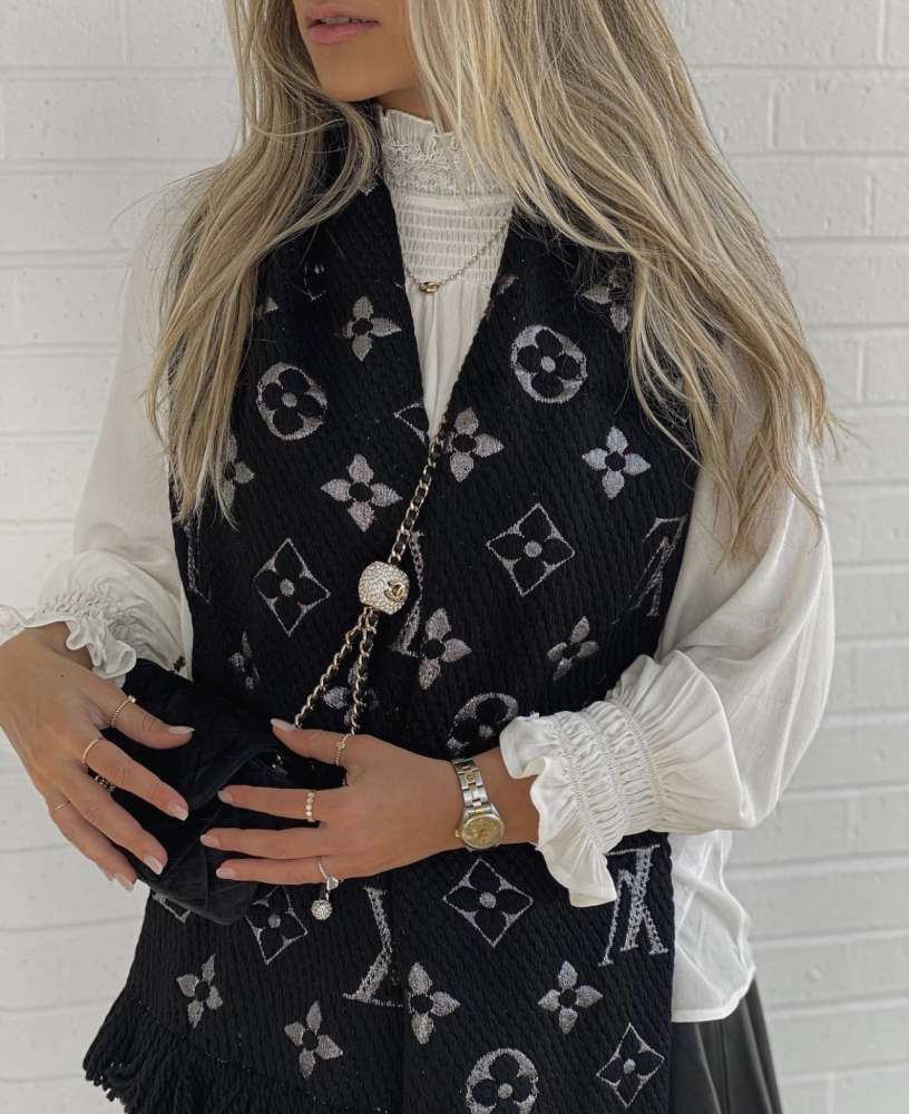 LOUIS VUITTON ČIERNY ŠÁL