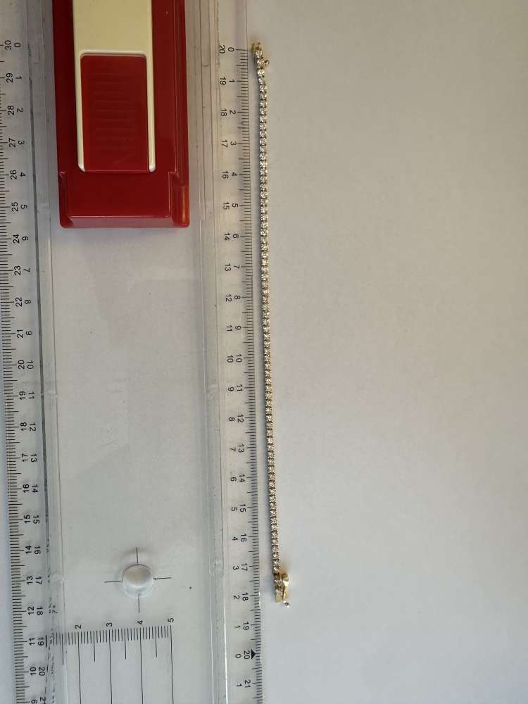 Tenisový náramok laboratórne brilianty zo žltého zlata 3,17ct