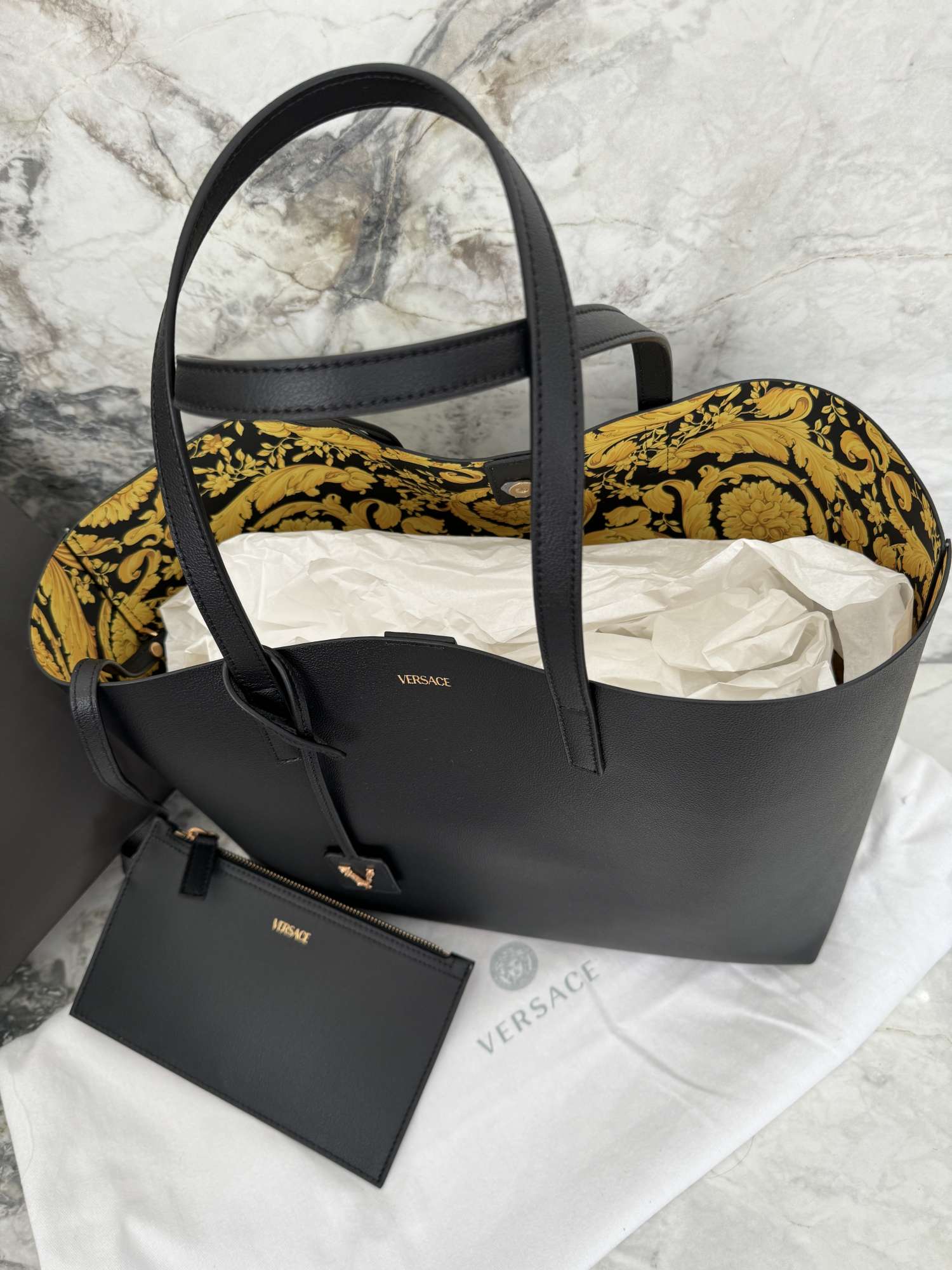 VERSACE kožená kabelka +  pochette