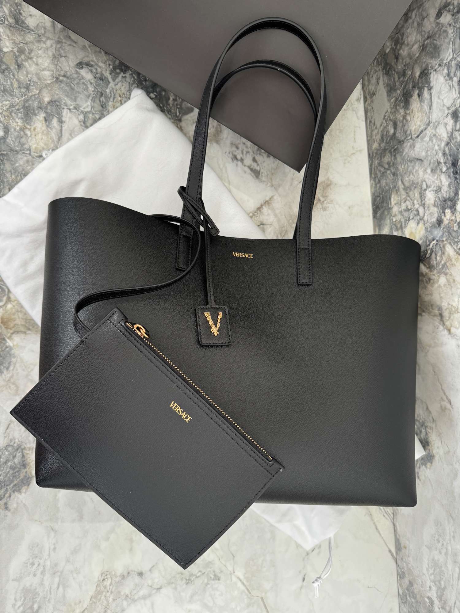 VERSACE kožená kabelka +  pochette