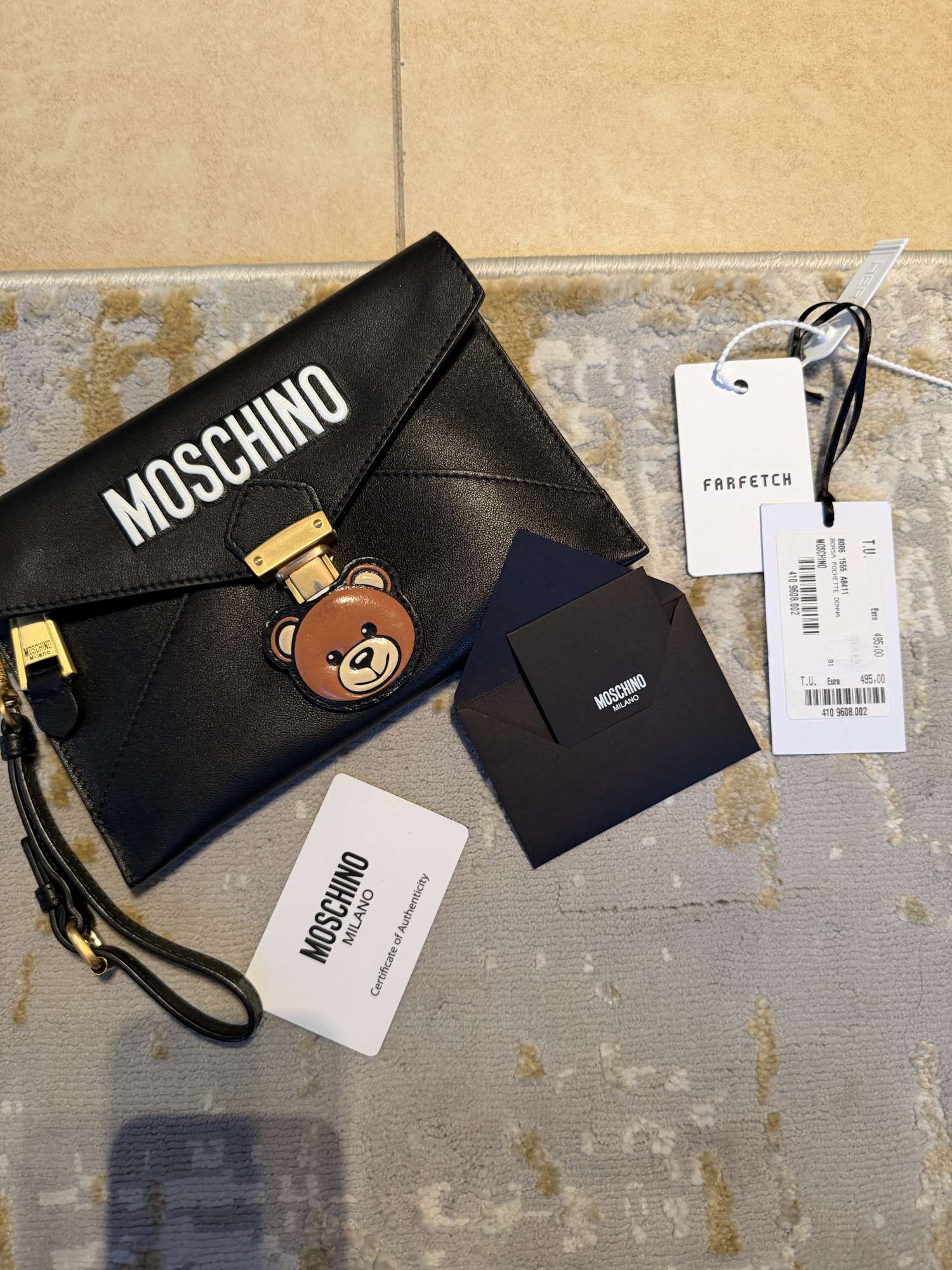 Moschino Teddy Bear Envelope Clutch