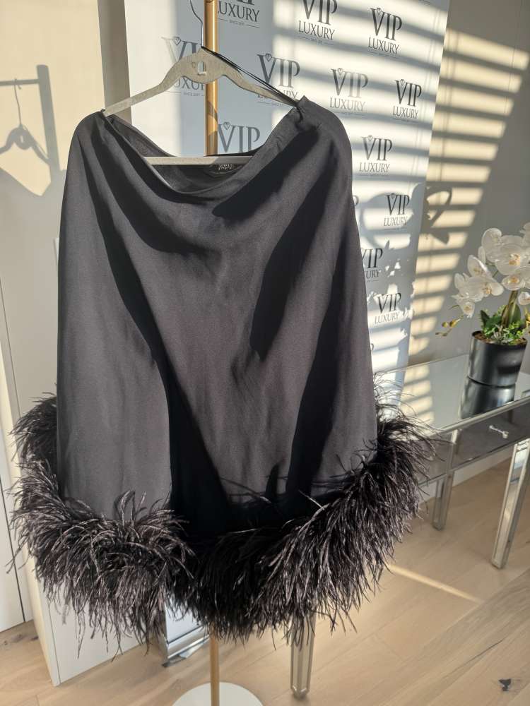 Takler Marmo šaty čierne s perím