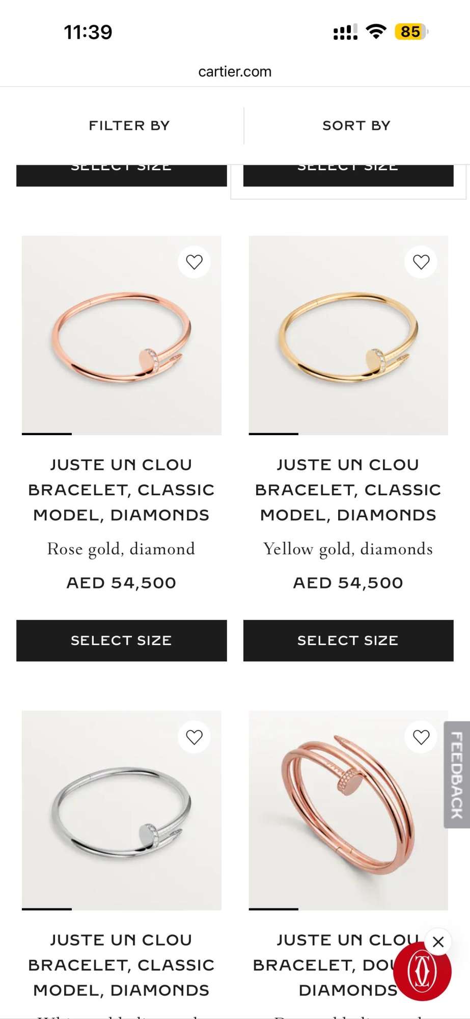 Cartier juste un clou náramok