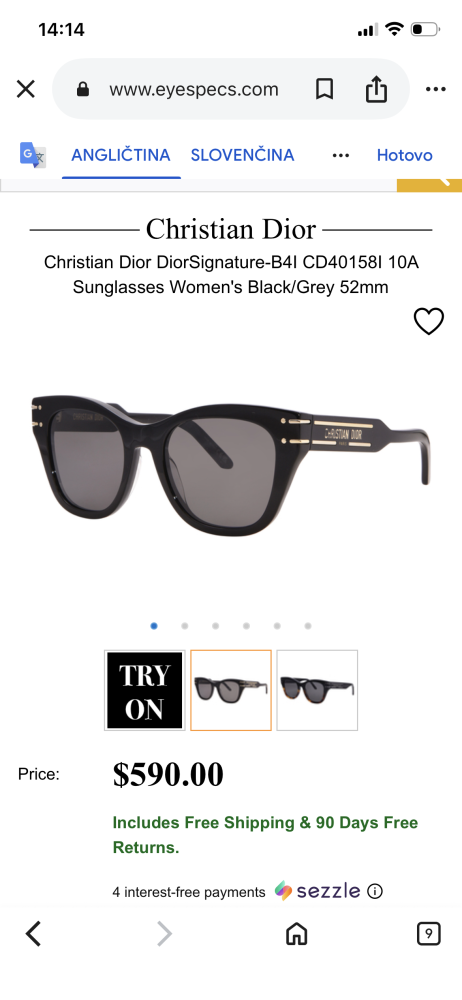 Predam slnecne okuliare Christian Dior