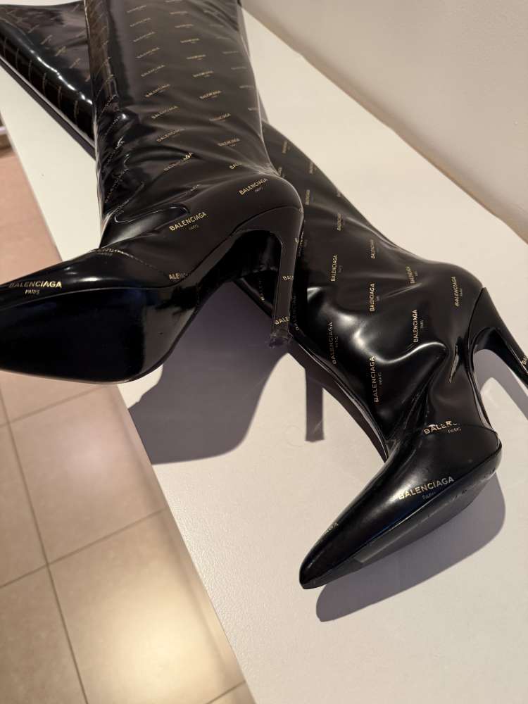 Balenciaga Slash Logo patent leather