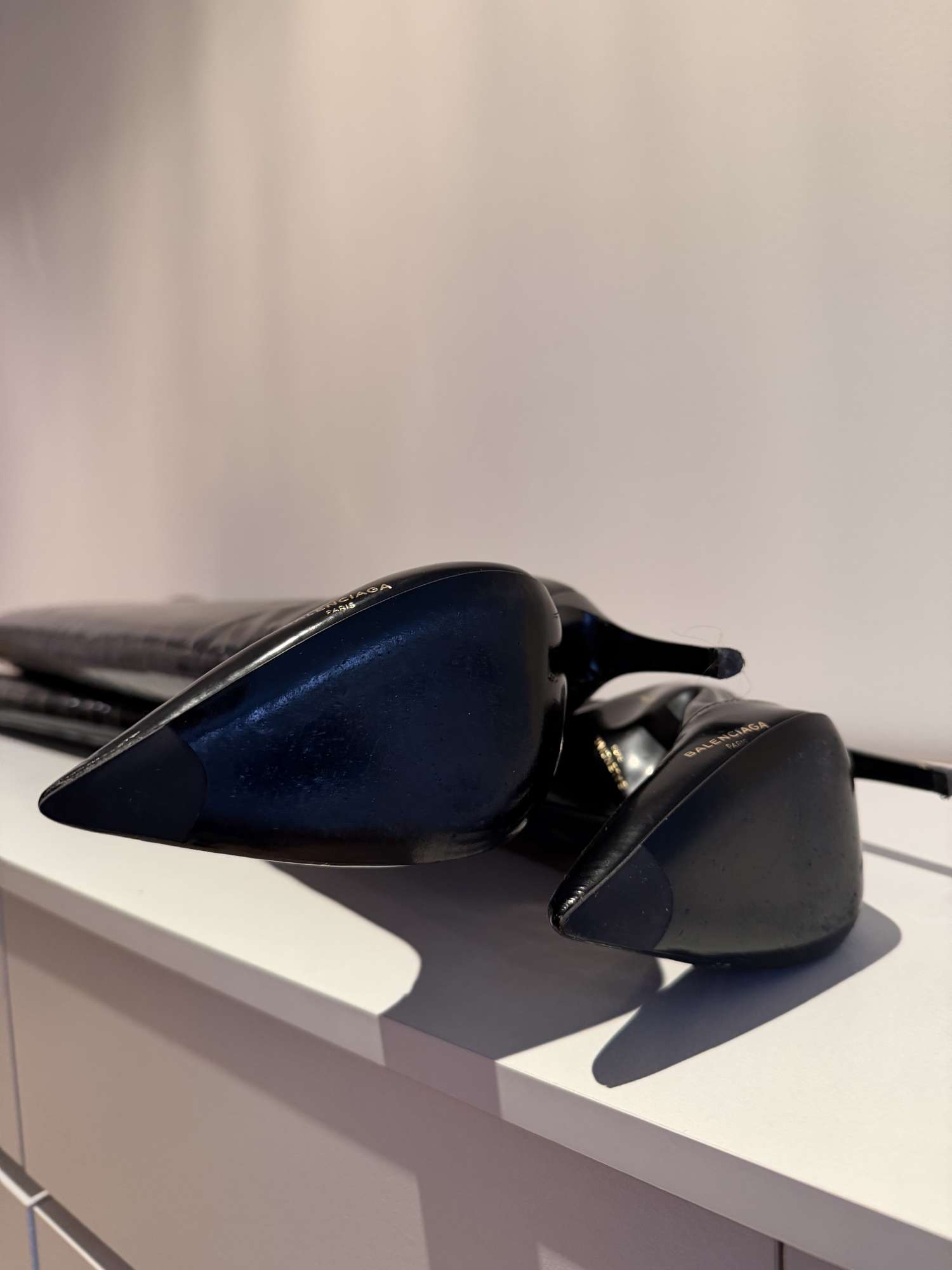 Balenciaga Slash Logo patent leather