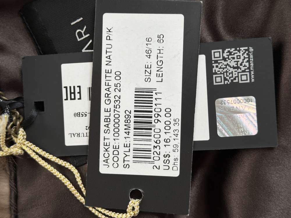 MANZARI Russian Sable luxusný kožuch zo soboľa