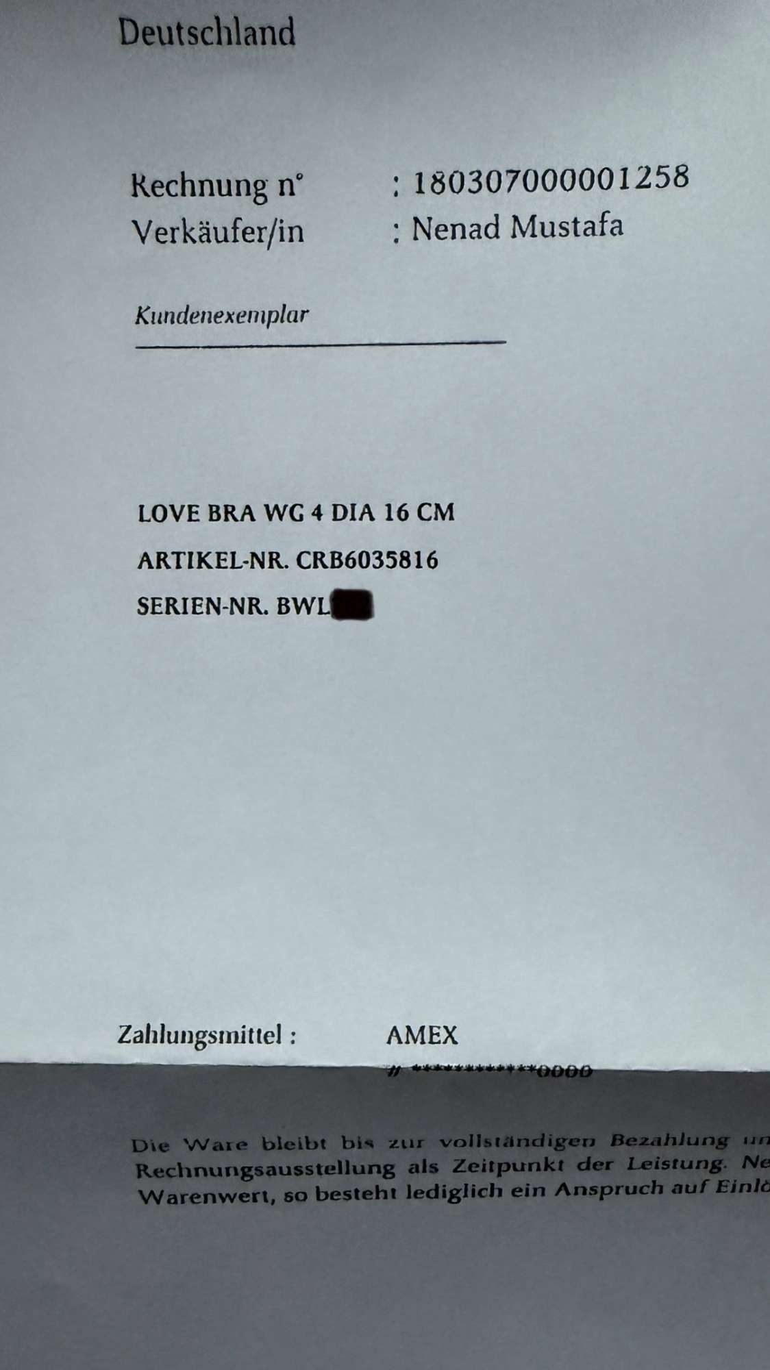 Náramok Cartier Love z bieleho zlata so 4 diamantmi, veľkosť 16