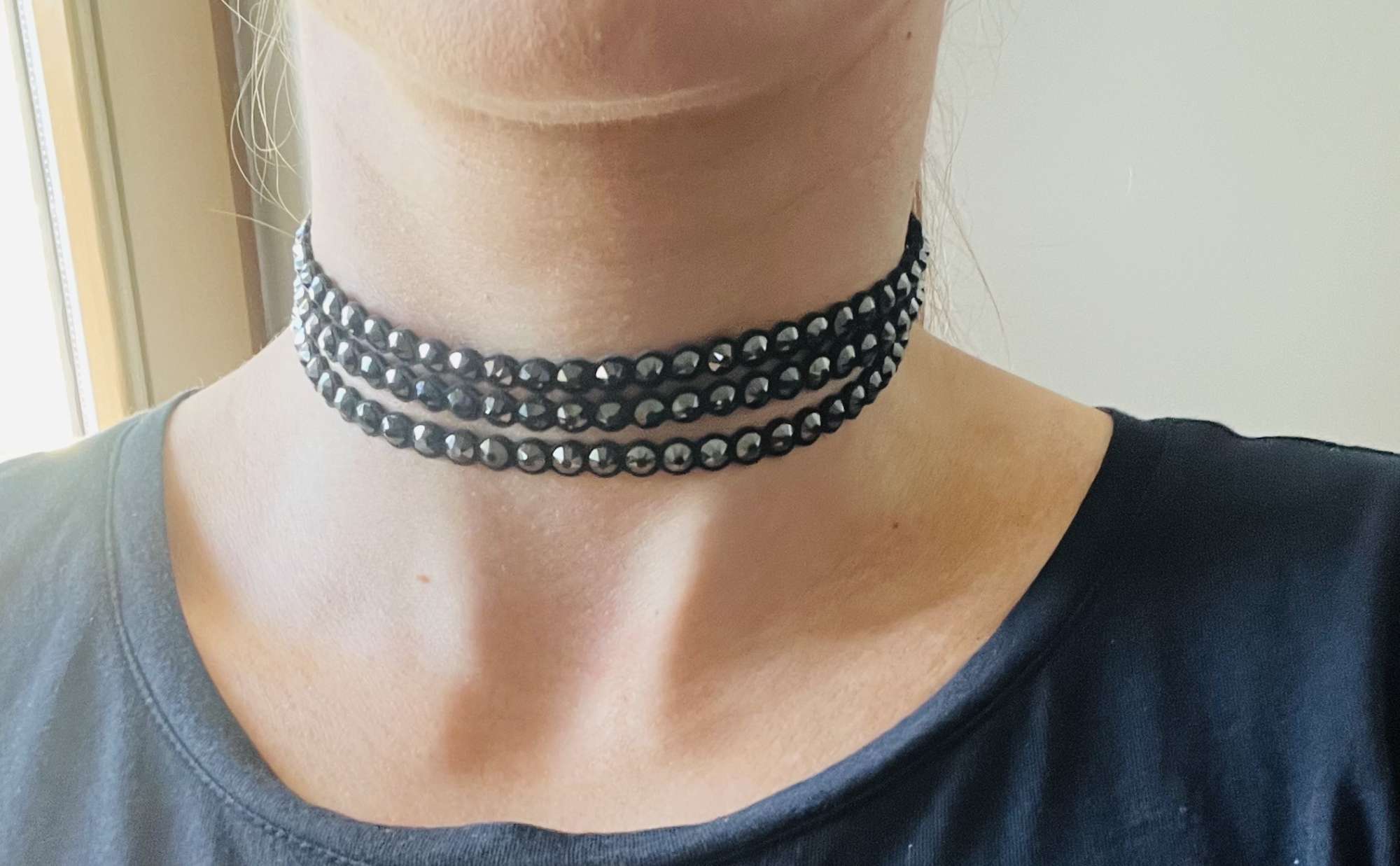 Swarovski choker/náramok čierny