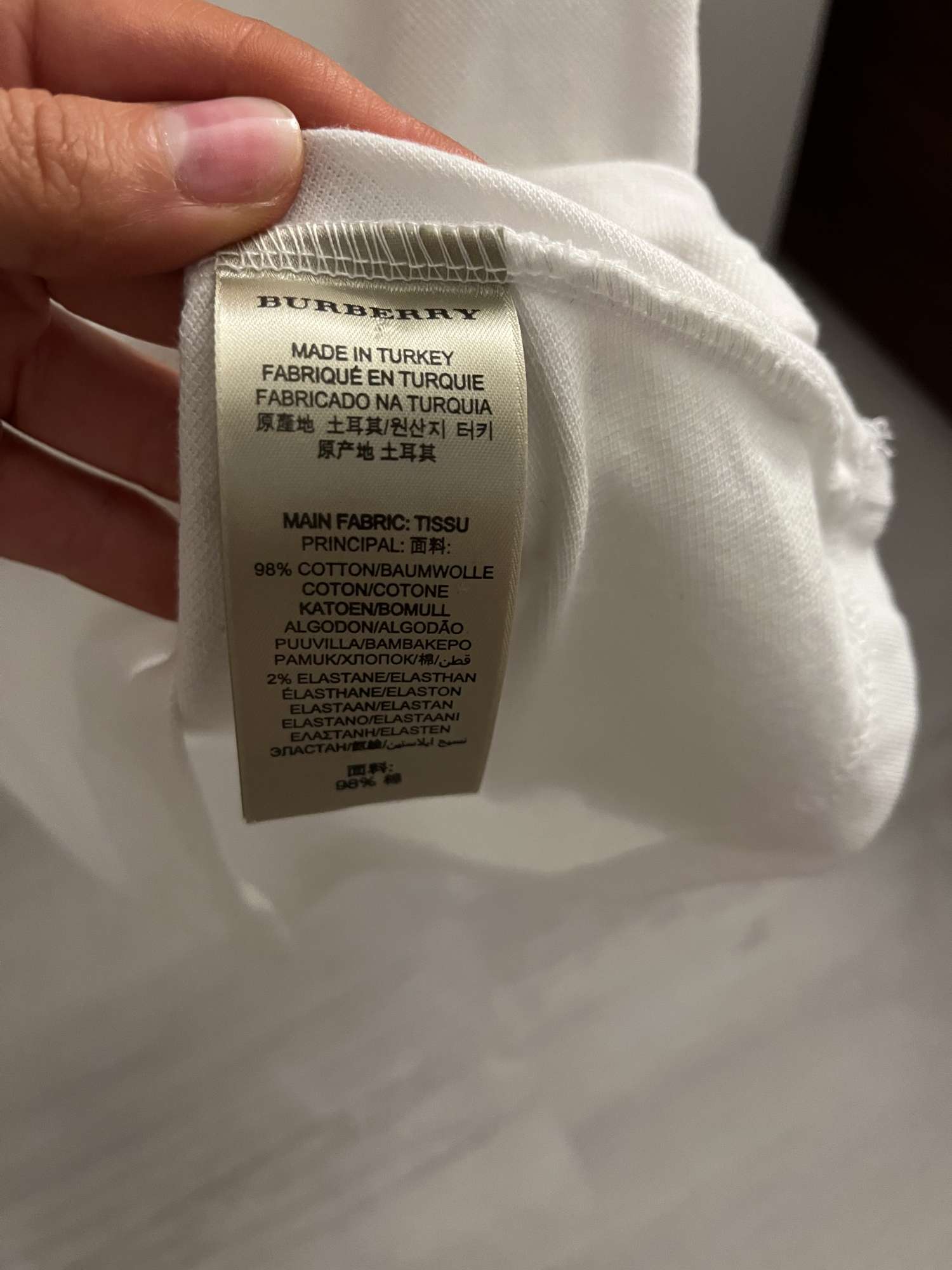 Burberry biela polokošeľa XS