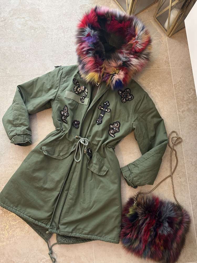 Luxusna zateplena parka + kabelka