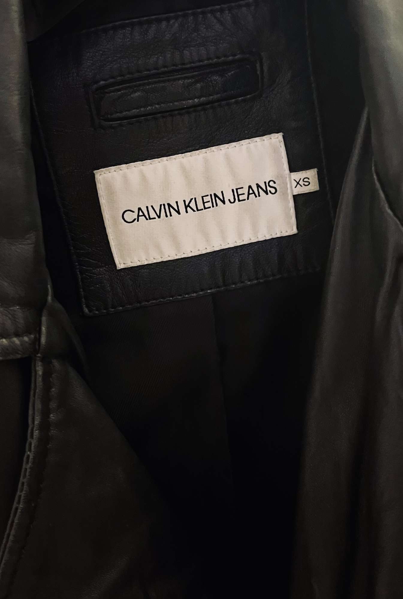 Calvin Klein kožená bunda XS (pravá koža)