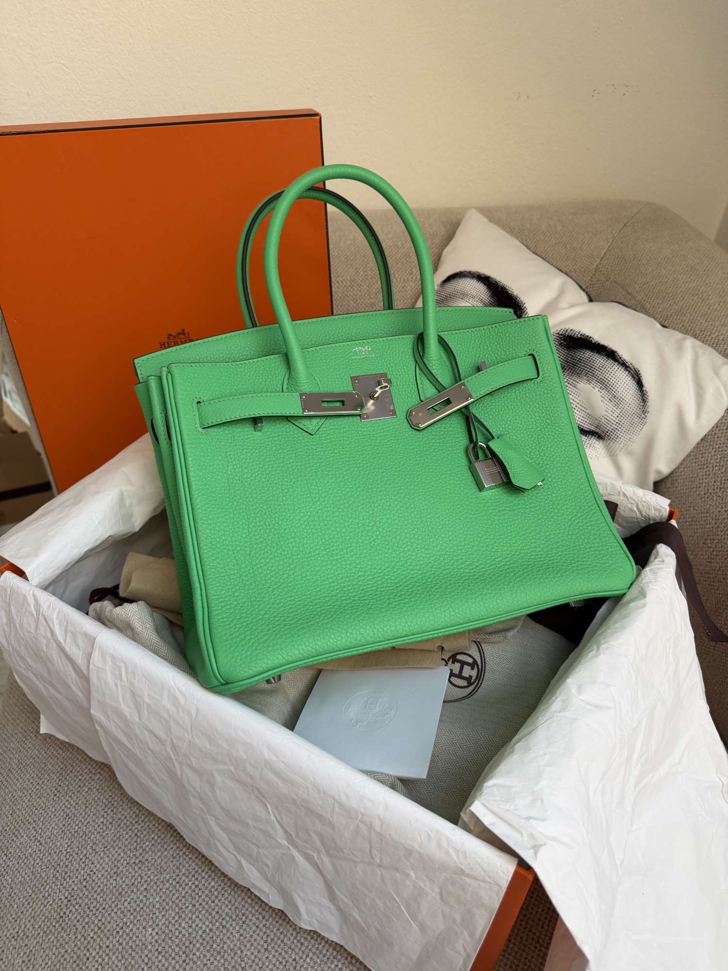 Hermes Birkin 30 Togo PHV Vert Comics