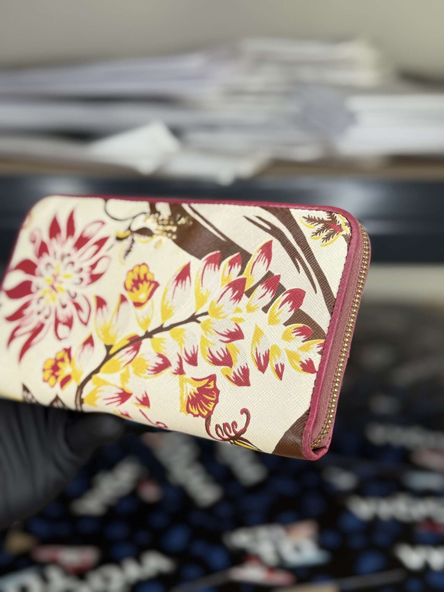 Prada saffiano print wallet