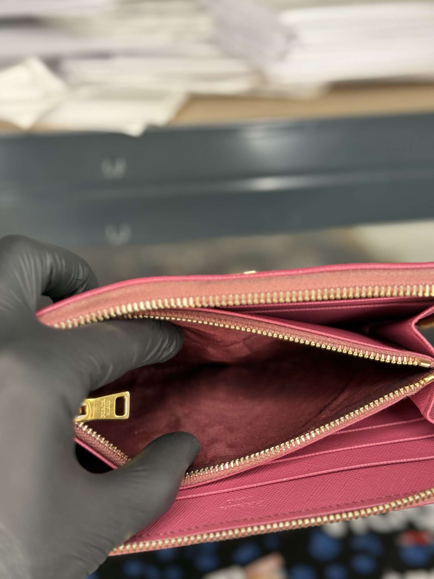 Prada saffiano print wallet