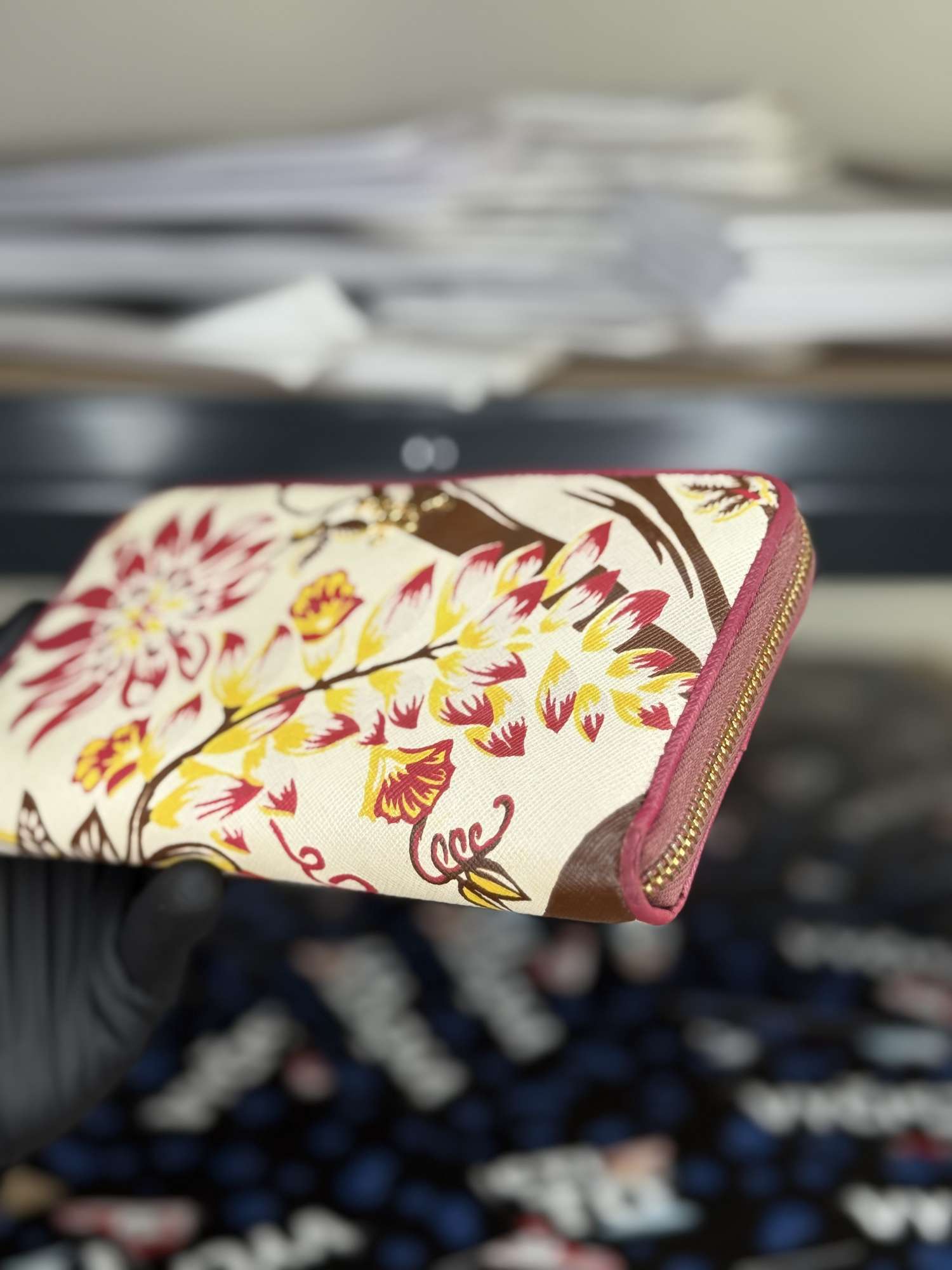 Prada saffiano print wallet