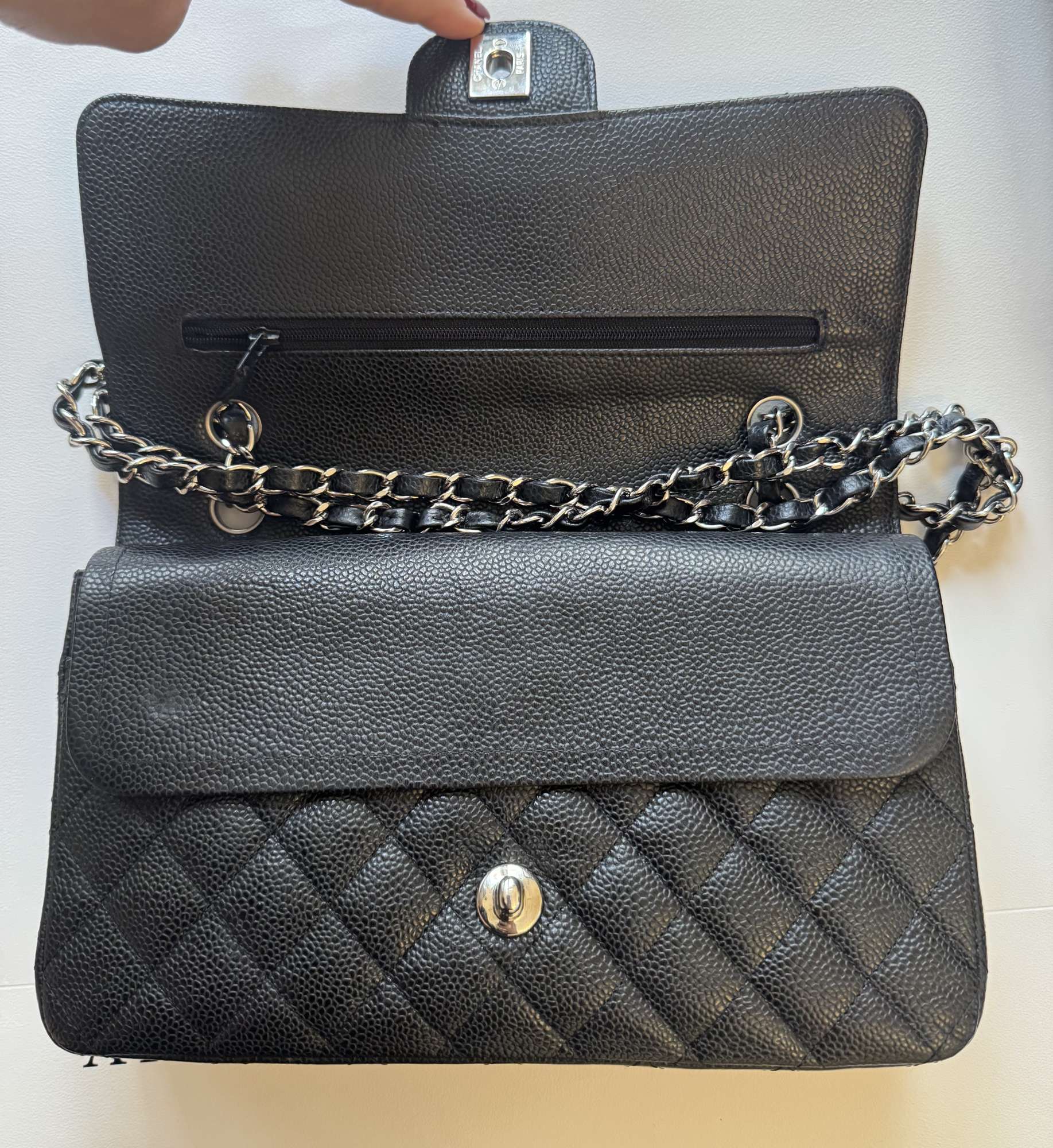 Chanel Double Flap Caviar Leather Medium