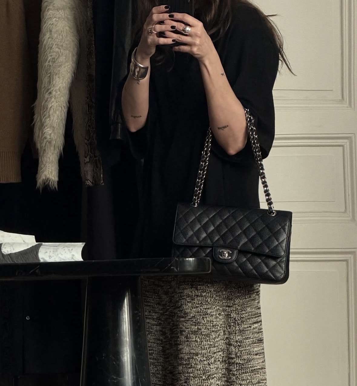 Chanel Double Flap Caviar Leather Medium