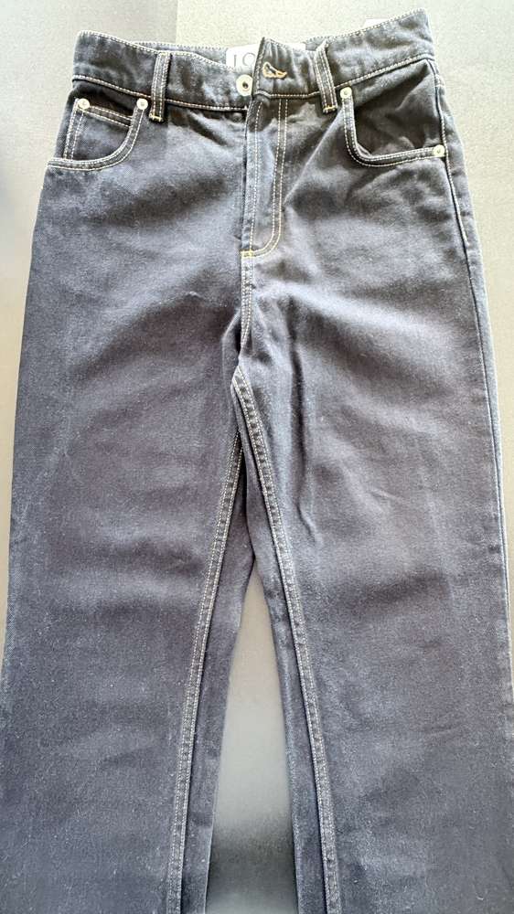 Rovné džínsy Loewe s vysokým pásom a koženými vreckami Anagram