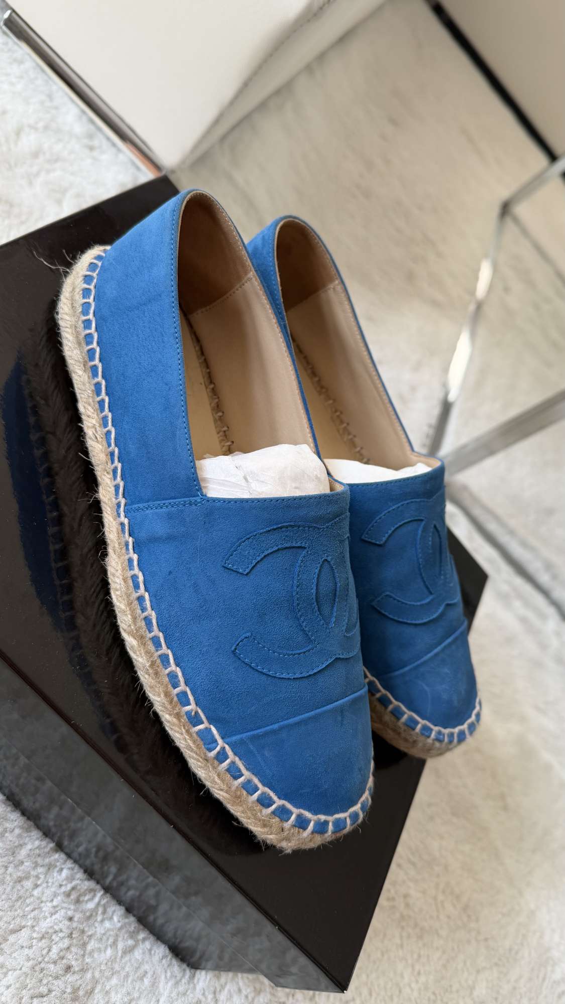 Modré semišové espadrilky CC
