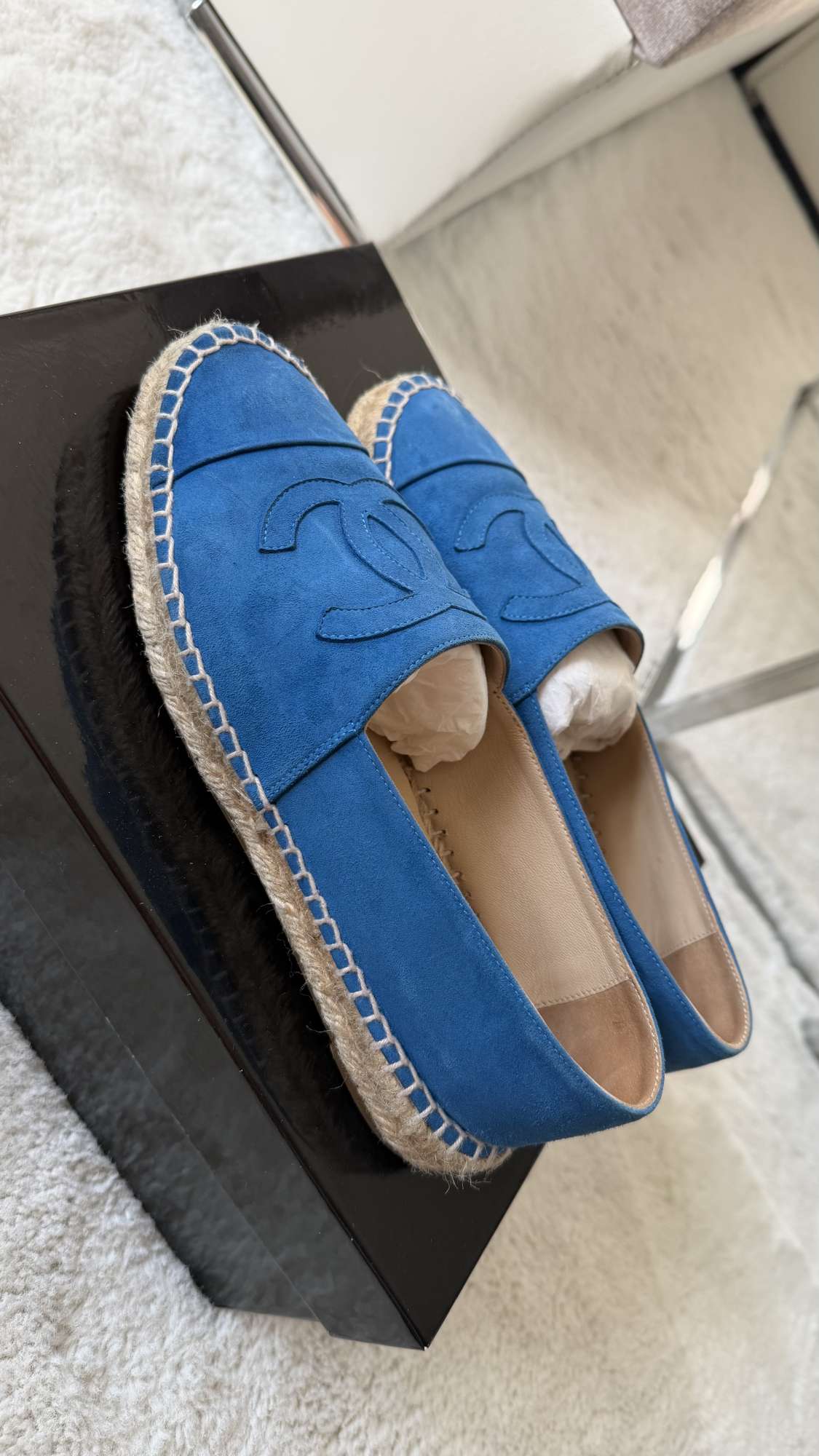 Modré semišové espadrilky CC