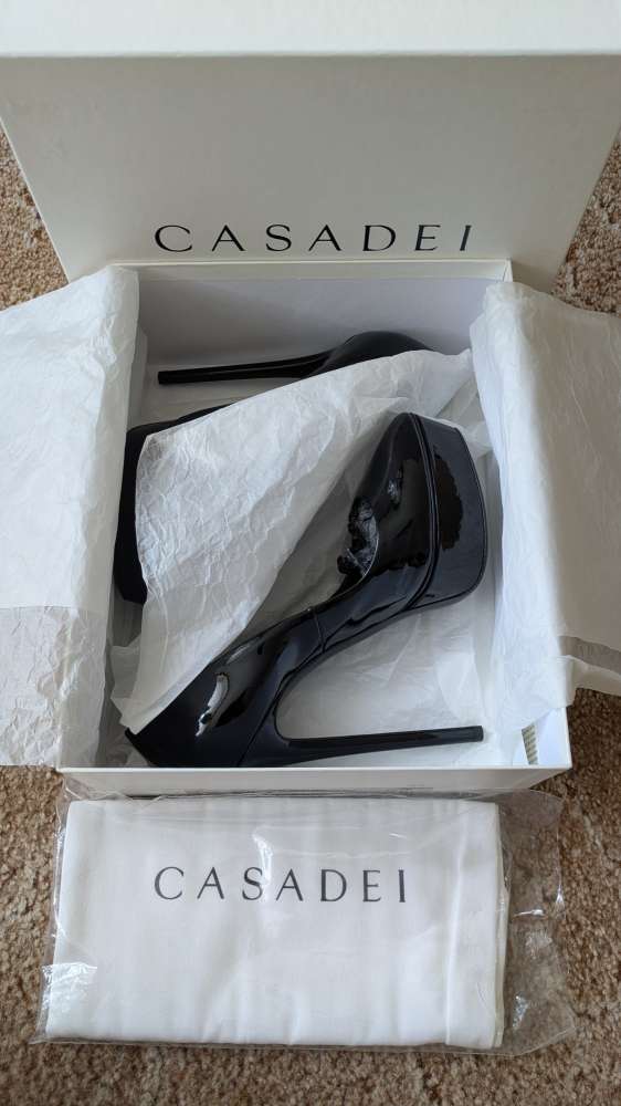 Casadei Flora Nero Patent
