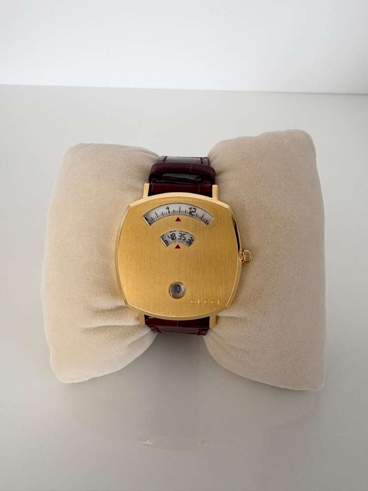 Gucci Grip – Žlté Zlato PVD / Bordeaux Aligátor