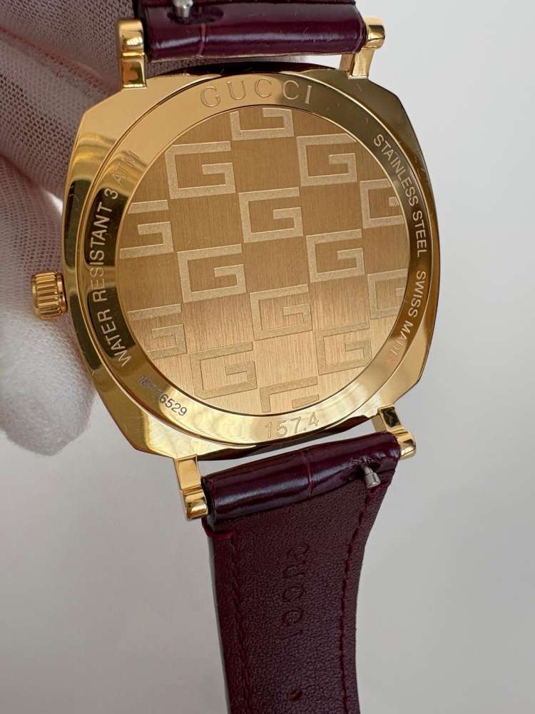 Gucci Grip – Žlté Zlato PVD / Bordeaux Aligátor
