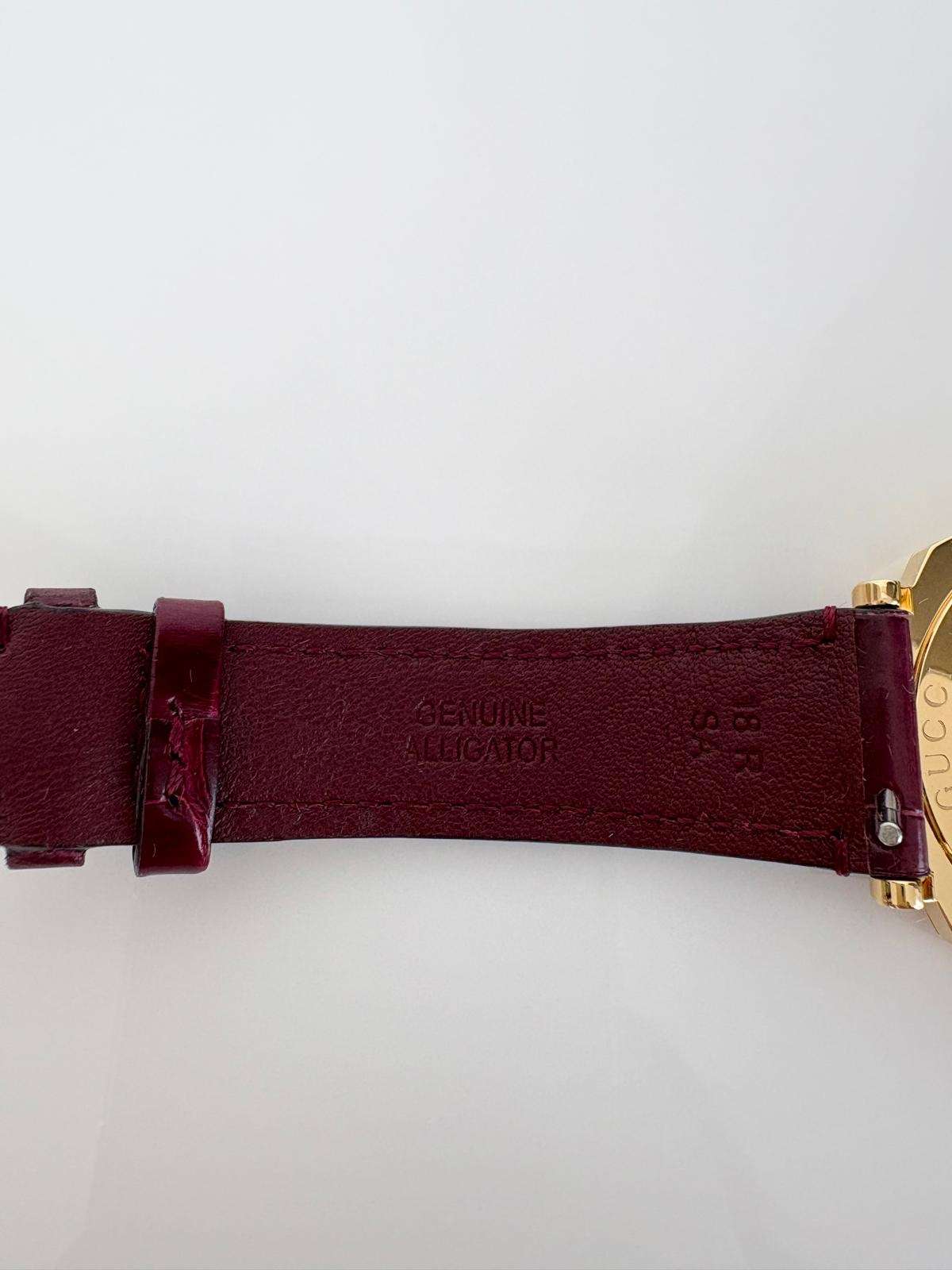 Gucci Grip – Žlté Zlato PVD / Bordeaux Aligátor
