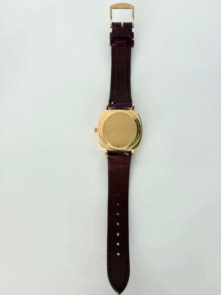 Gucci Grip – Žlté Zlato PVD / Bordeaux Aligátor