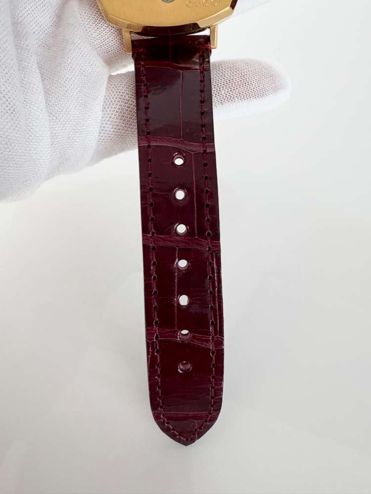 Gucci Grip – Žlté Zlato PVD / Bordeaux Aligátor