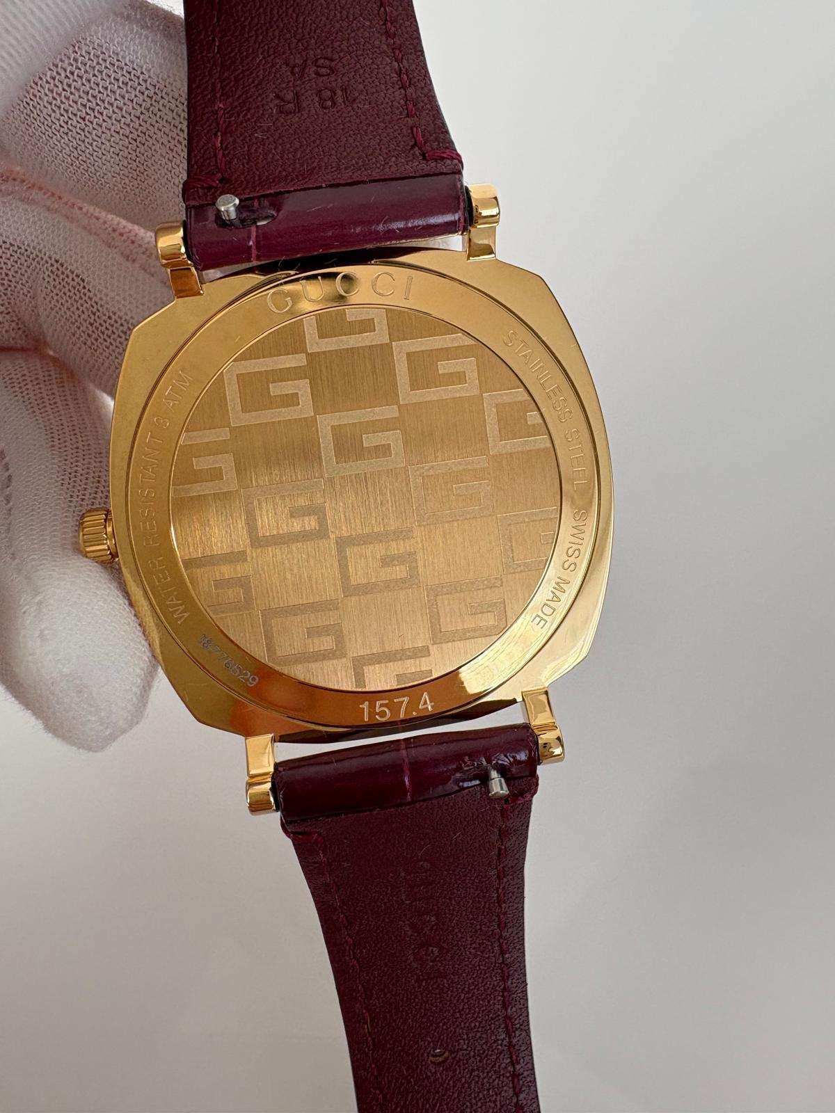 Gucci Grip – Žlté Zlato PVD / Bordeaux Aligátor